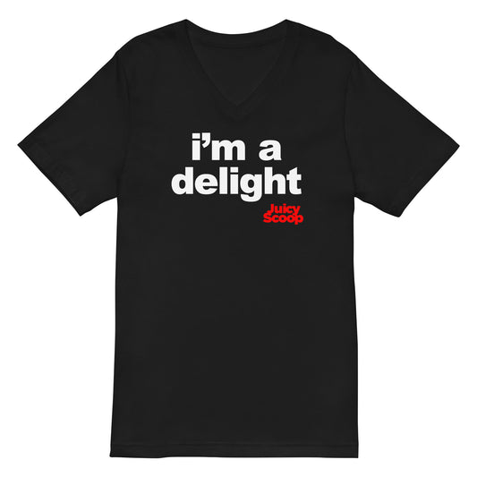"i'm a delight" Short Sleeve V-Neck T-Shirt