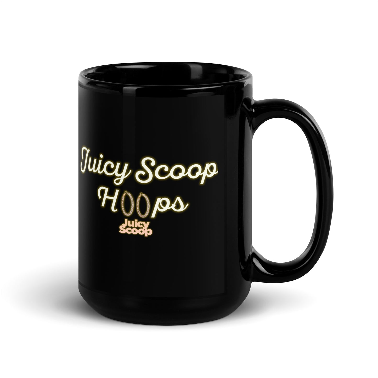 Juicy Scoop Hoops Black Glossy Mug